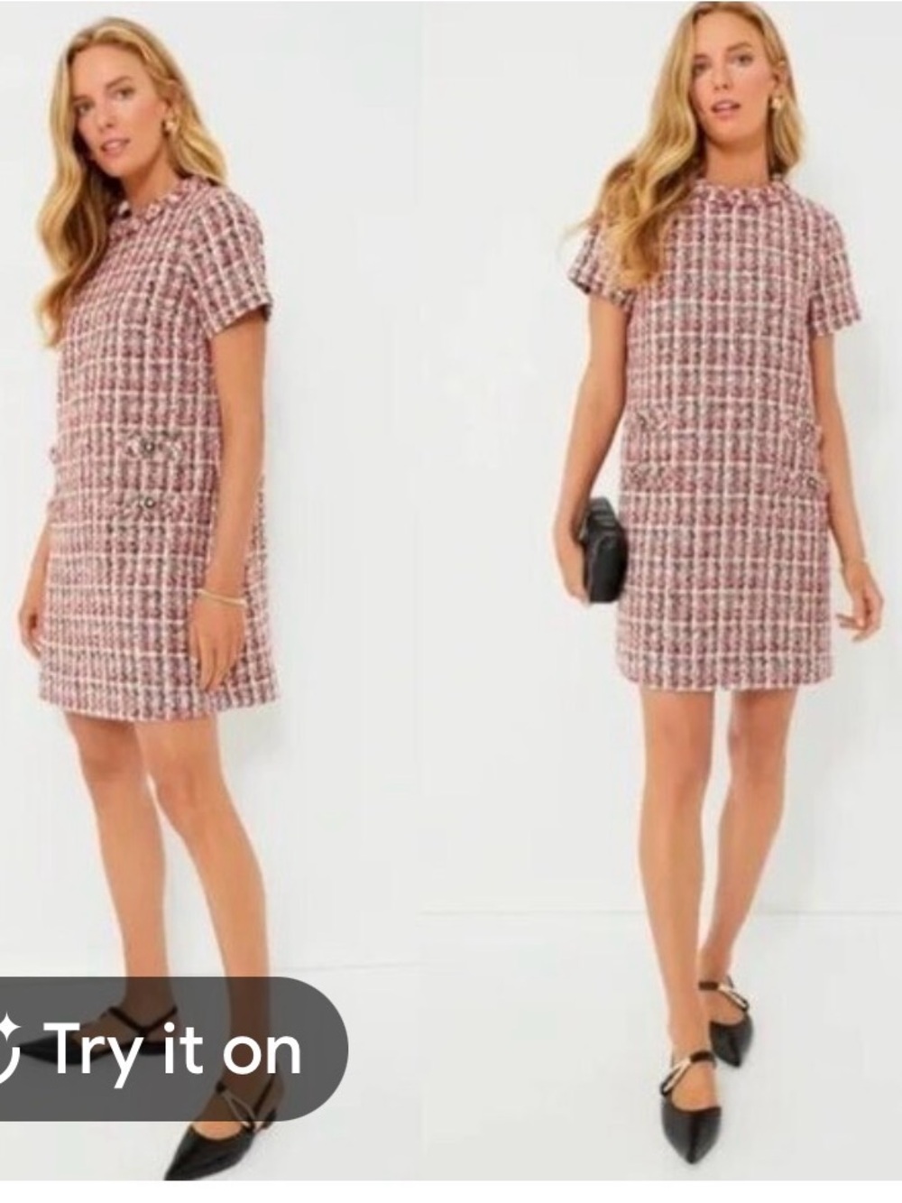 Tuckernuck Pink Tweed Short-Sleeve Pocket—Jackie Dress - Picture 2 of 9
